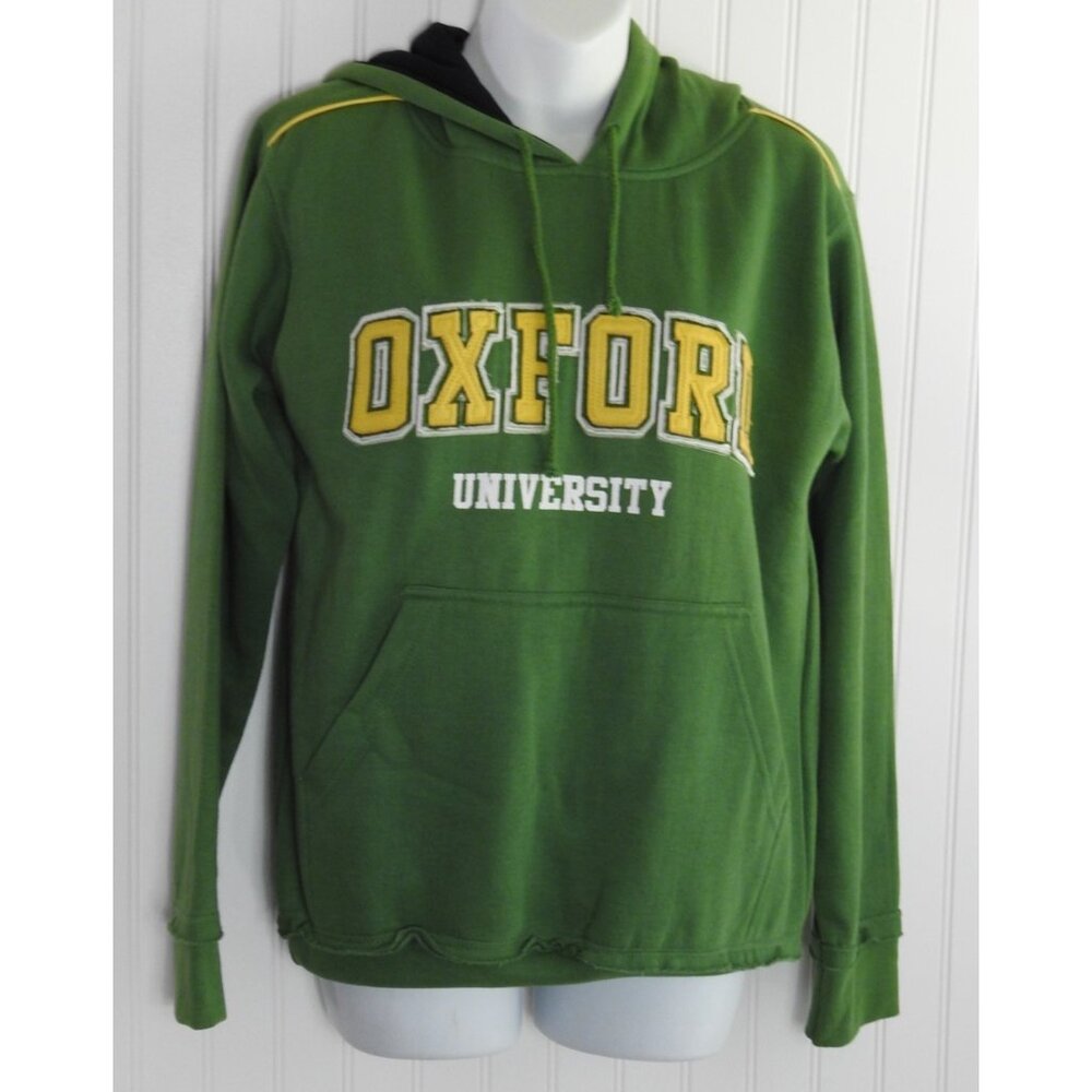 New Oxford University Green Yellow Hoodie Sz Xs Vintage Feel Advance Brand